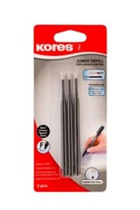 Picture of KORES UNIV BALLPOINT REFILL FINE BLACK 3PK