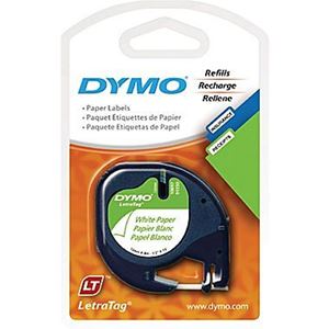 Picture of DYMO TAPE 12MMX4M PAPER BLACK ON WHITE 721510